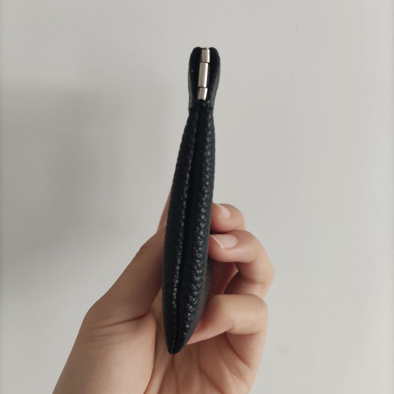 Leren granaatscherfclip portemonnee mini bluetooth headset opbergzak kleine portemonnee kaarthouder voor datakabelopslag_voghion.com