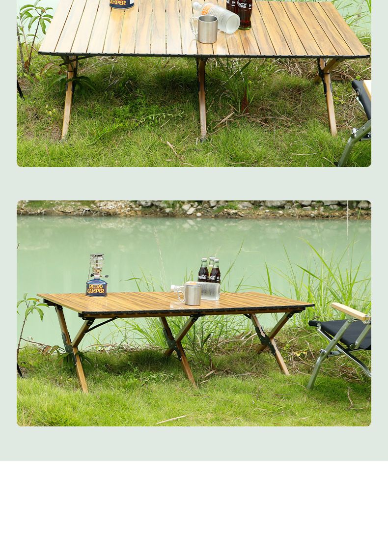 Outdoor Camping Folding Table Stall Portable Aluminum Alloy Egg Roll Table Camping BBQ picnic table Aluminum Alloy Table_voghion.com