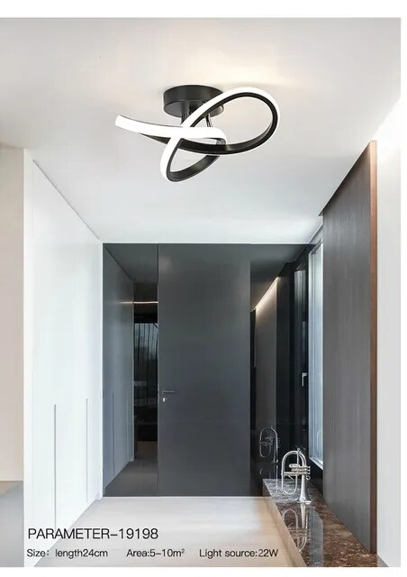 Luces LED modernas para techo de pasillo, iluminación nórdica para el hogar, montada en superficie para dormitorio, sala de estar, pasillo, luces para balcón_voghion.com