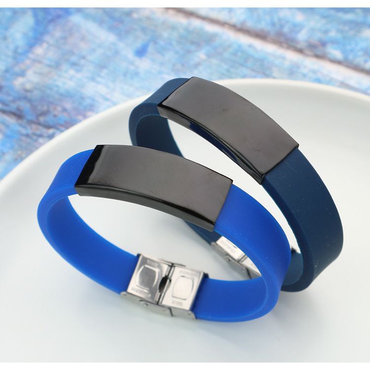 Trendy für Männer, gravierbares Armband, mehrfarbiges Sport-Silikon-DIY-Armbandzubehör_voghion.com
