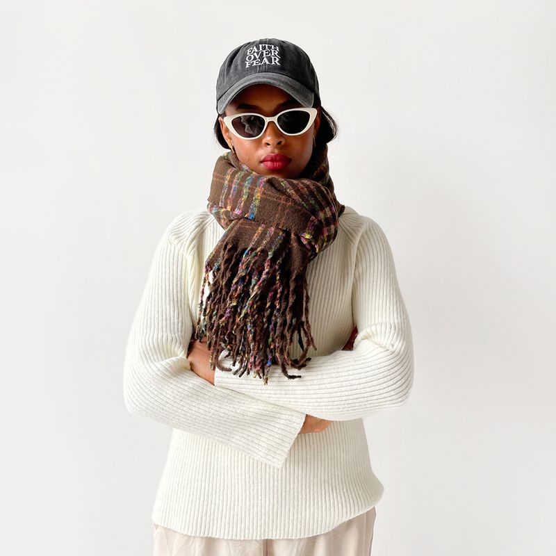 Sciarpa alla moda europea e americana all'ingrosso 2025 Scialle caldo di alta qualità Sciarpa atmosfera coreana Donna Autunno e inverno_voghion.com