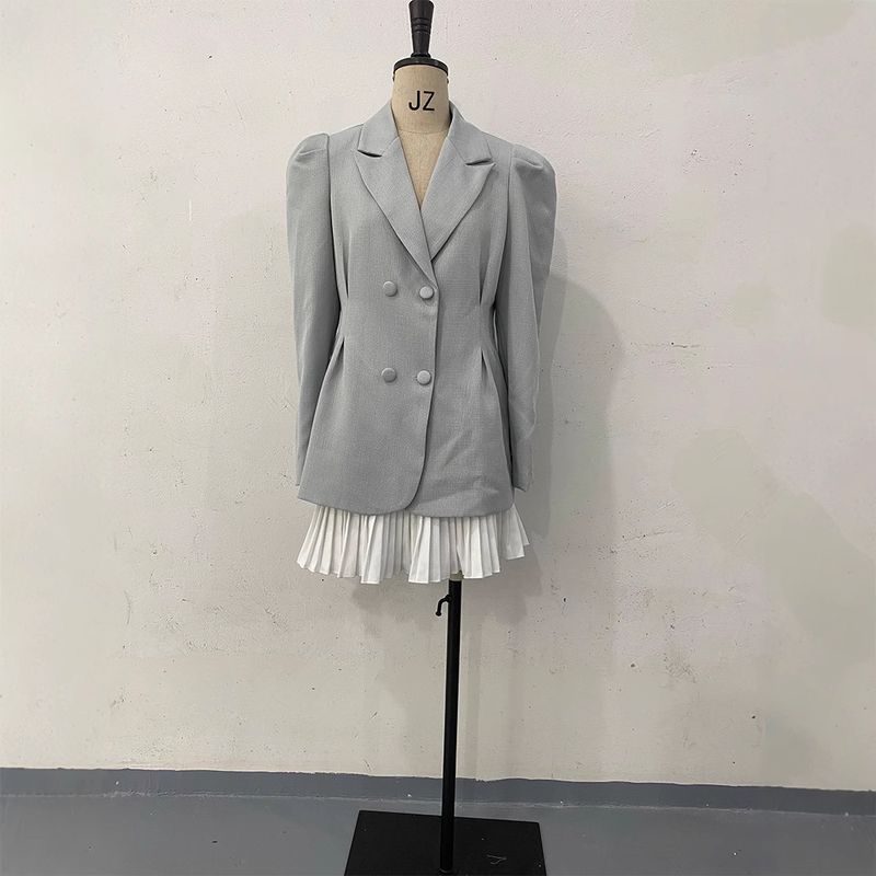 2024 Herbst neuer Stil Rosa Girly Herzknopf Langarm Blazer_voghion.com
