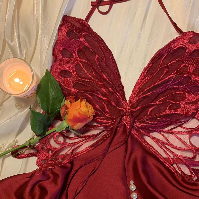 Női Intimates szexi hálóing Pure Desire masnival, mély V-nyakú, pántnélküli pizsama_voghion.com