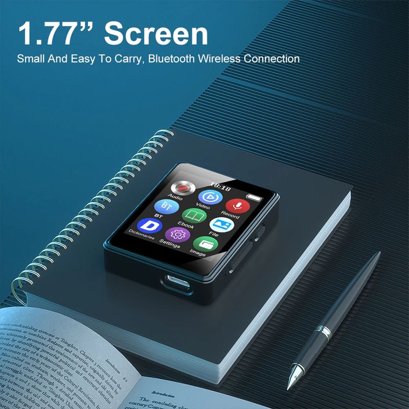 Portable MP3 Player Bluetooth 5.0 Music Stereo Speaker Mini MP4 With LED Screen Recording For Walkman_voghion.com