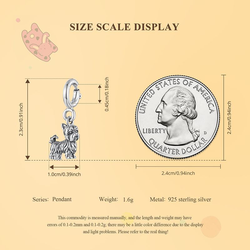 Yorkshire Terrier Locket Pendant Charm Sterling Silver Charm_voghion.com