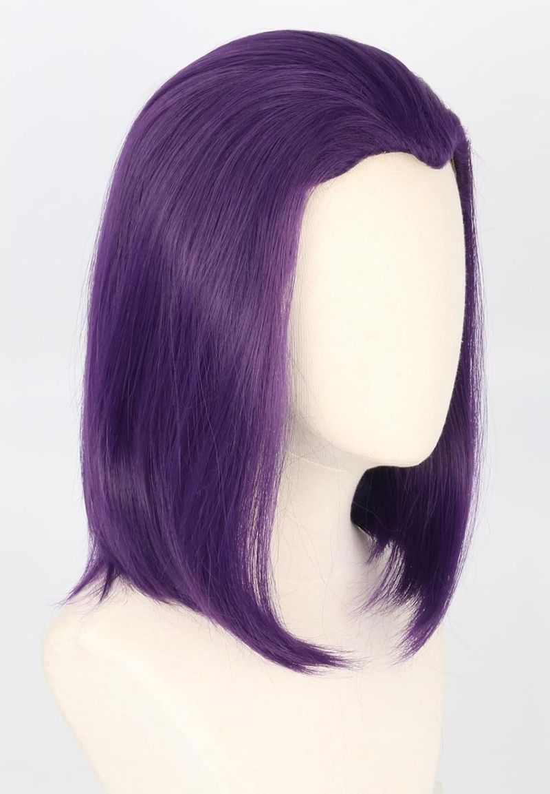 Extensiones de cabello Pelucas Extensiones de cabello Pelucas Peluca Cos Raven Crow Rachel Ross Widow's Peak Purple Reverse Curl Anime_voghion.com