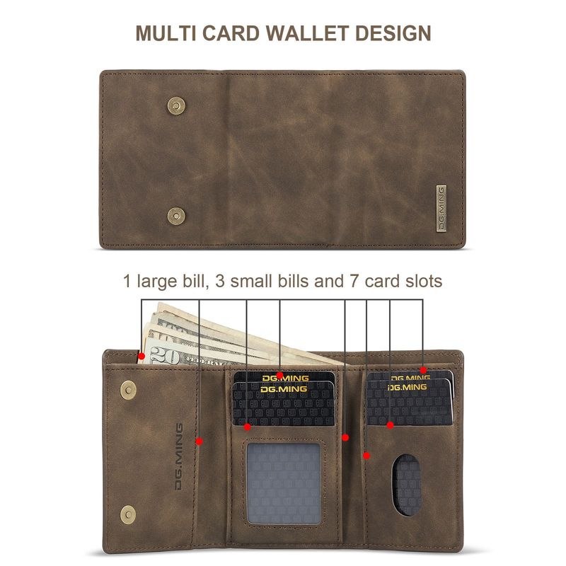 DG.MING Cartera pequeña de mano roja para mujer Cartera de gran capacidad con múltiples tarjetas Cartera pequeña magnética multifuncional_voghion.com