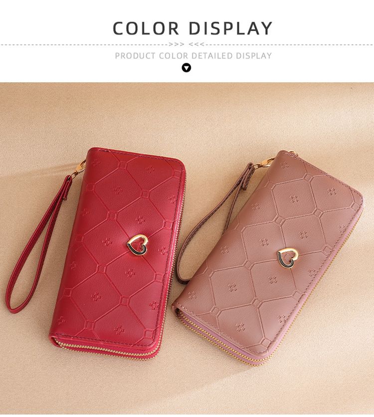 Damen Handtasche Umhängetasche Geldbörse Mädchen Lange Doppelreißverschluss Geldbörse Mode Große Kapazität Handtasche Frauen_voghion.com