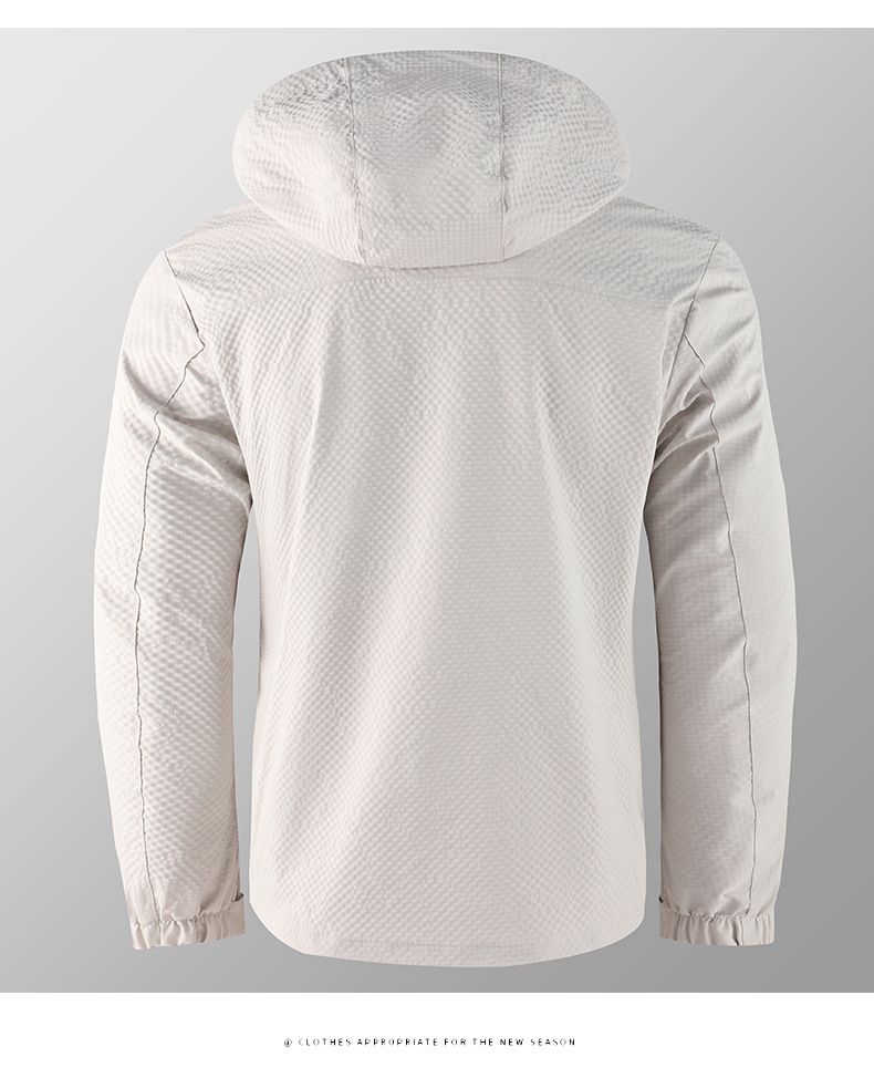Men's Waterproof Hooded Jacket Windproof Casual Coat Lightweight Outdoor Zipper Jacket For Spring & Autumn_voghion.com