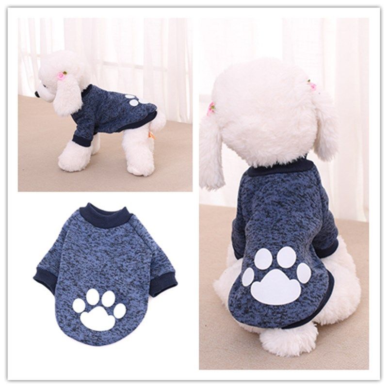 Cross-border pet sweater autumn and winter fleece printed sweater cat clothing dog clothes pet sweater wholesale_voghion.com