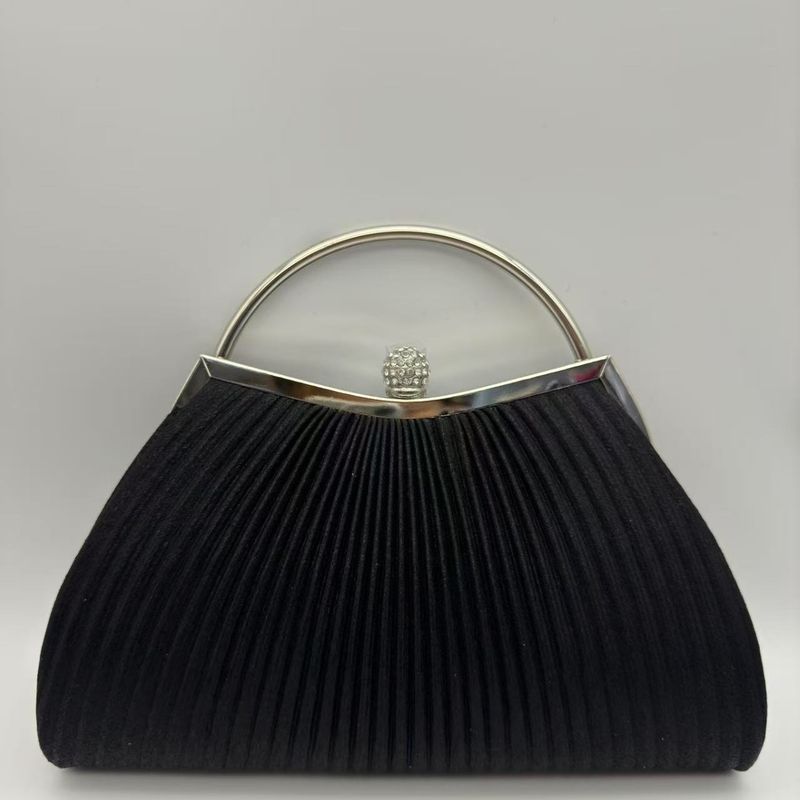 Komplett handgefertigte, plissierte Strass-Abendhandtasche für Damen_voghion.com