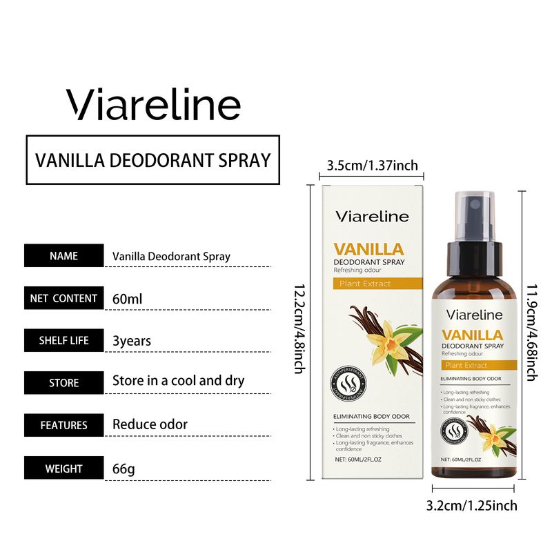 Viareline Vanilla Refreshing Spray Removes Odors And Perspiration With Natural Fragrance Refreshing The Body And Lasting Fragrance_voghion.com
