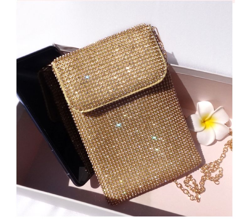 Abendtaschen Diamantbesetzte Handytasche Damen-Umhängetasche Kette Umhängetasche Advanced Sense Vertikale kleine Abendtasche_voghion.com
