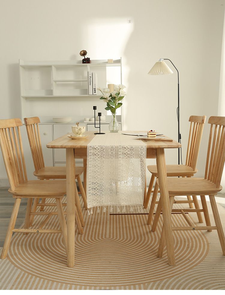 Retro Table Flag Palace Lace Hook Flower Polyester Cotton Tassel Lace Placemat Dining Table Side Cabinet_voghion.com