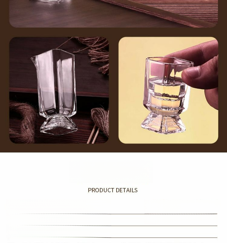 White Pyramid Thickened Divider Set Household Large Capacity One-Cup Special Small Wine Cup_voghion.com