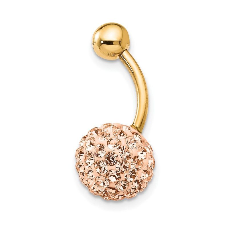 10k W/Champagne Crystal Ball Belly Dangle_voghion.com