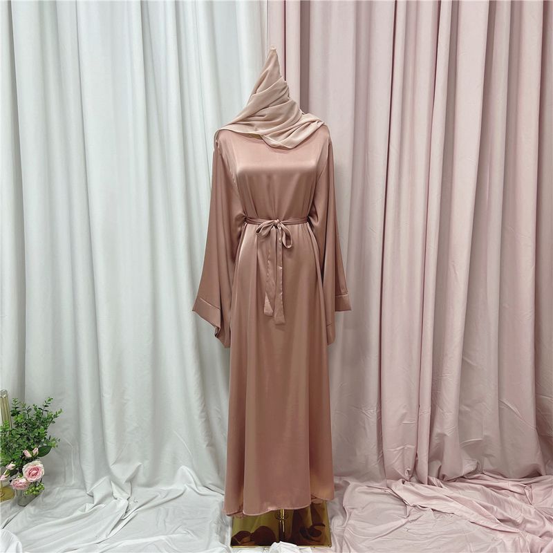 Women’s Clothing Turkish solid color large size multi color robe dress_voghion.com