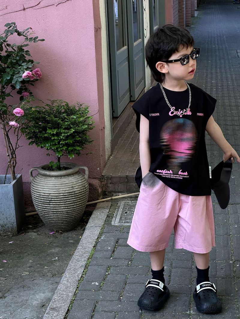 Tairu 2024 Summer New Korean Edition Boys Fashion Versatile Atmosphere Set Children's Fashionable Top and Shorts Trendy_voghion.com