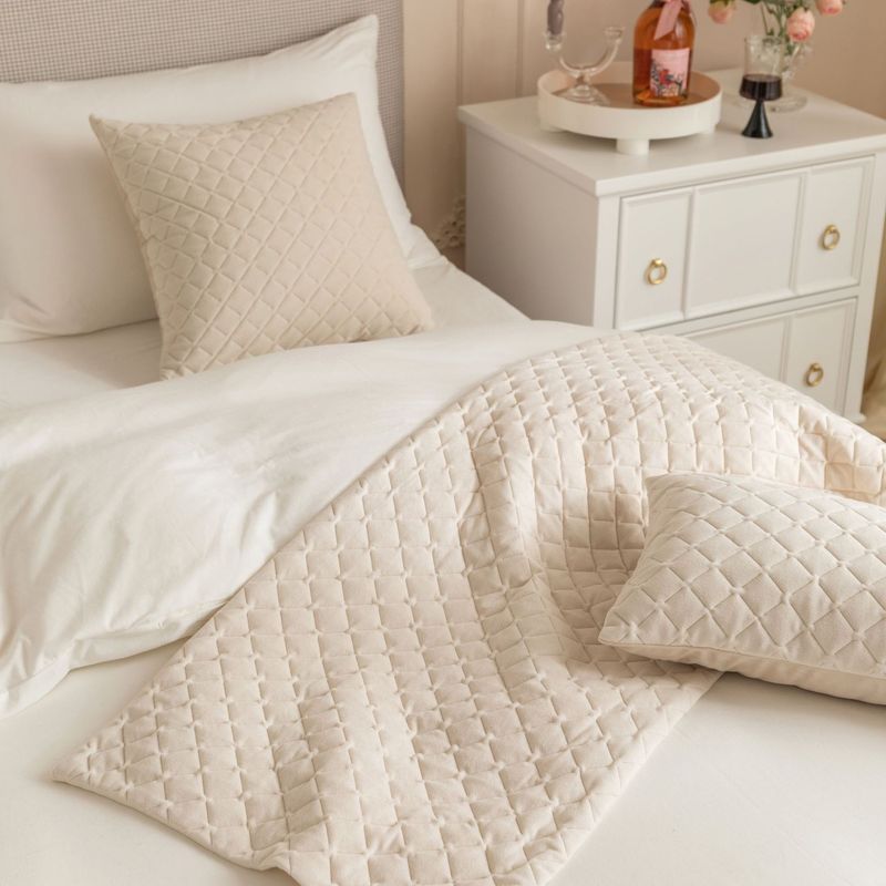 Semplice modello olandese in velluto ultrasonico a rombi per hotel, hotel, casa, letto, asciugamano, bandiera_voghion.com