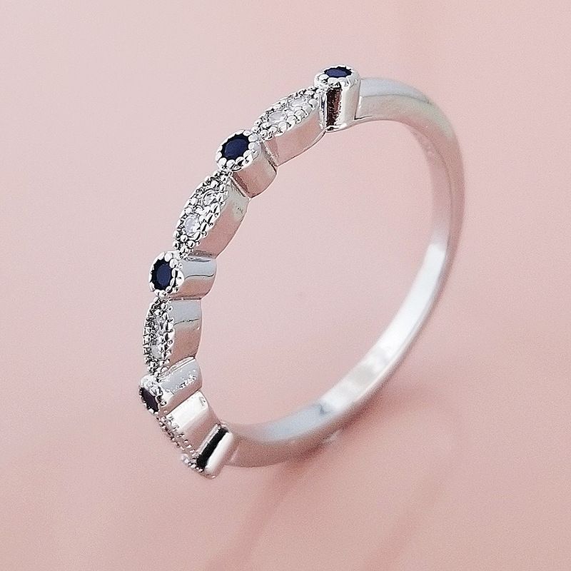 Zirkon-Damenring verkupfert mit grünem und blauem Kombinationsring mit einem Gewicht von Jin r5721_voghion.com