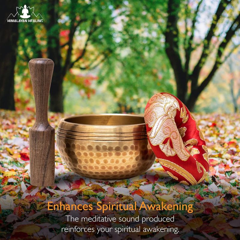 Set di campane tibetane ~ Campana sonora per meditazione martellata a mano in Nepal per yoga, meditazione, consapevolezza, guarigione e bilanciamento dei chakra ~ (3 pollici)_voghion.com