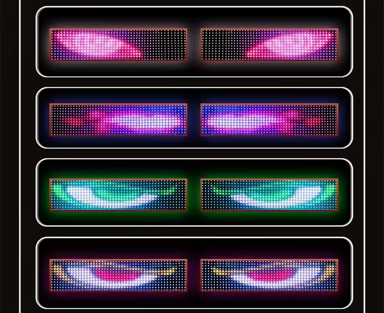 Panneau LED matriciel à pixels, 2 m, pour camion, voiture, œil du diable, télécommande, éclairage souple et pliable, graffiti, panneau de texte défilant_voghion.com