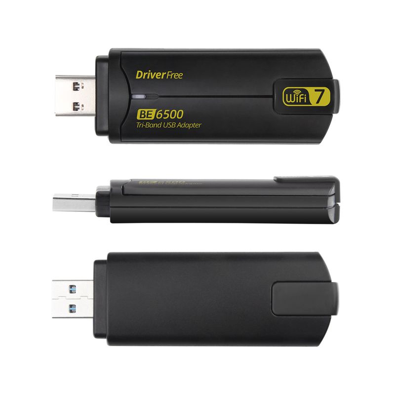 Adattatore wireless USB tri-band WiFi 7 BE6500 - Ricevitore/trasmettitore WiFi ultraveloce da 6,5 Gbps con USB 3.2, nessun driver necessario per Windows/Mac/Linux_voghion.com