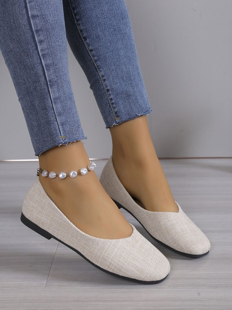 Scarpe casual traspiranti in tessuto slip-on con punta rotonda piatta, nuove, estive 2024, taglia unica, per donne europee e americane_voghion.com