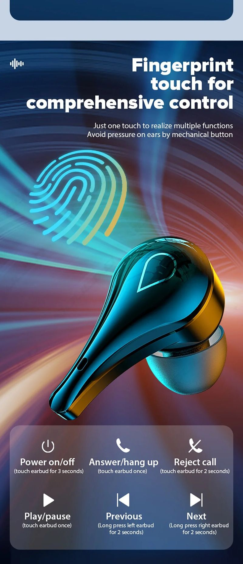 3500mAh charging box 9D stereo sports waterproof Bluetooth wireless headset_voghion.com