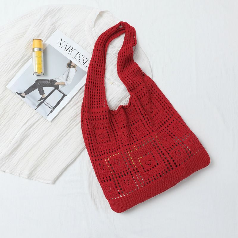 Nuova borsa a mano lavorata a maglia, semplice, intrecciata, per donna, borsa a tracolla_voghion.com