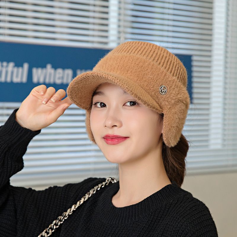 Surge - Berretto da baseball con paraorecchie, autunno inverno, nuovo, lavorato a maglia, da donna, con protezione per le orecchie, caldo e spesso, alla moda, da corsa all'aperto, taglia M_voghion.com