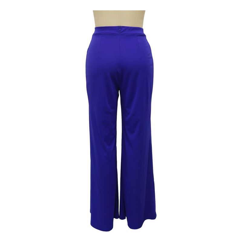 Damenbekleidung, drapiert, locker, schmal, weites Bein, einfarbig, gerader Stil, modische Freizeithose_voghion.com