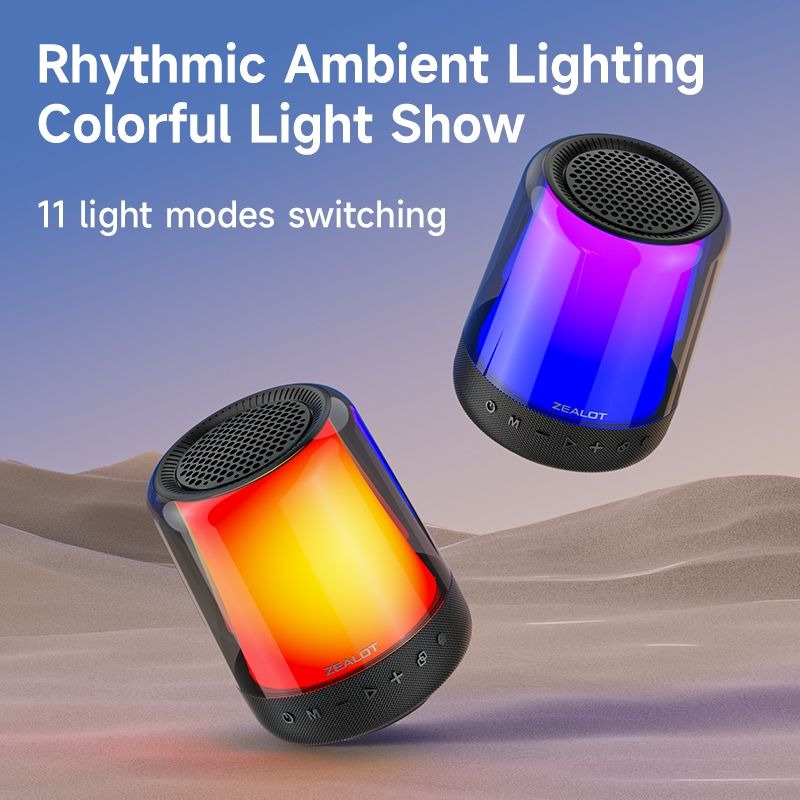 S66M RGB ritmische lichte karaoke draadloze luidspreker, stijl: enkele microfoon (zwart)_voghion.com
