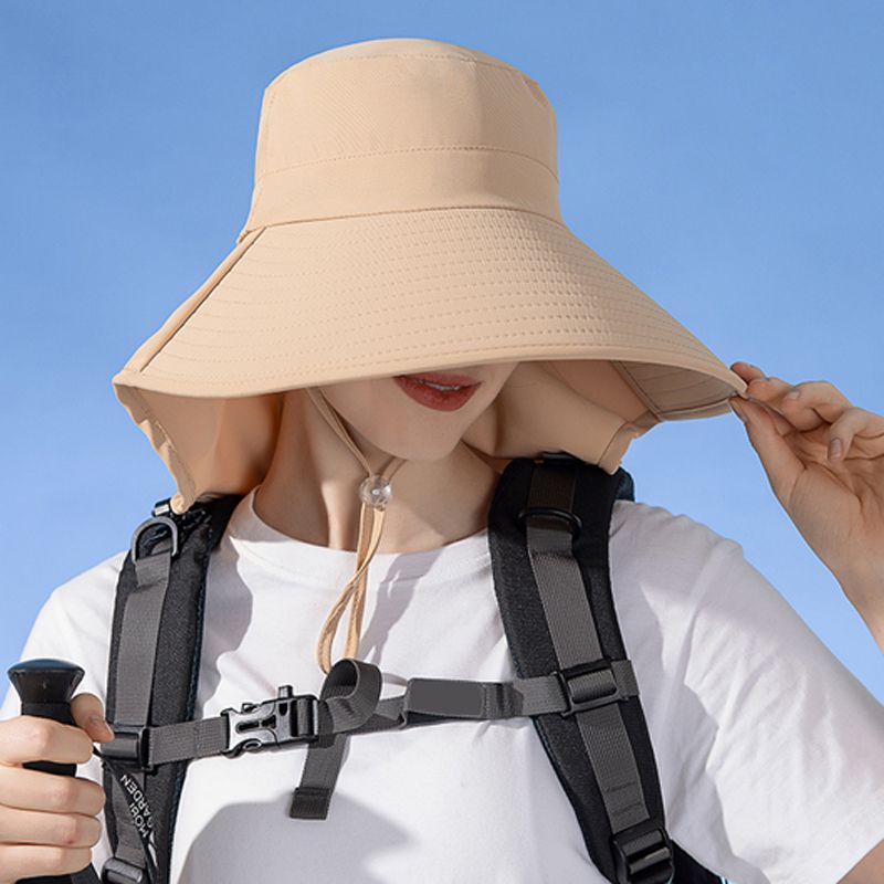 Vendita calda Scialle a tesa larga Cappello da pescatore europeo e americano alla moda, cappello estivo da esterno con foro per coda di cavallo_voghion.com