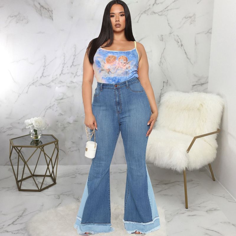 Pantalon évasé extensible à jambes larges pour femmes, vêtements à la mode, couleur assortie, coupe slim_voghion.com