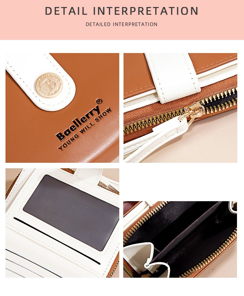 Damentaschen Neue Art Geldbörse Damen Kurze Mode Kleine Multi-Kartensteckplätze Reißverschluss Münzgeldbörse Ins Kontrastfarbe Kartentasche_voghion.com