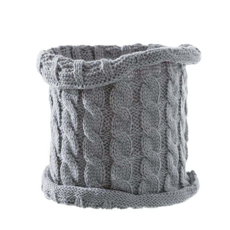 Baby clothing wool monochrome twist warm children's hat scarf gloves two or three sets_voghion.com