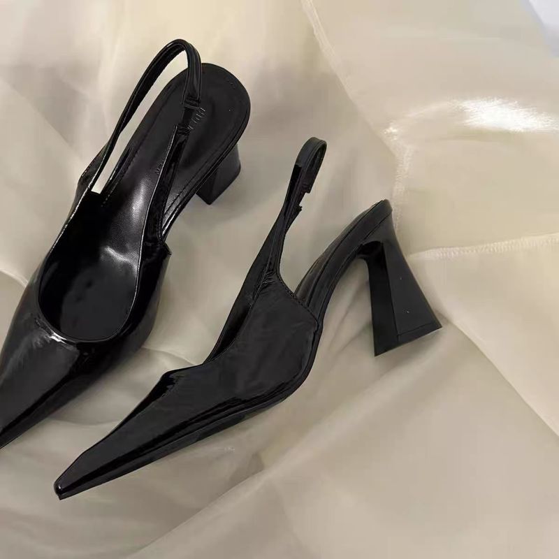 2025 New Pointed Heels Summer Versatile Coarse Heels, Small And High End, Baotou Sandals Women's Single Shoes_voghion.com
