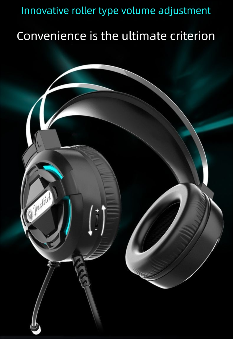Computer Headset Over-Ear Gaming E-Sports Dedicated Wired Headphone With Microphone For Desktop And Laptop Universal_voghion.com