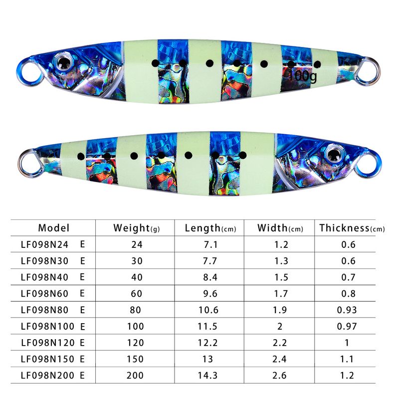 Luminous Lead Fish Sinking Long Casting Metal Lure Jig Bionic Bait Sea Iron Plate Fishing Gear_voghion.com
