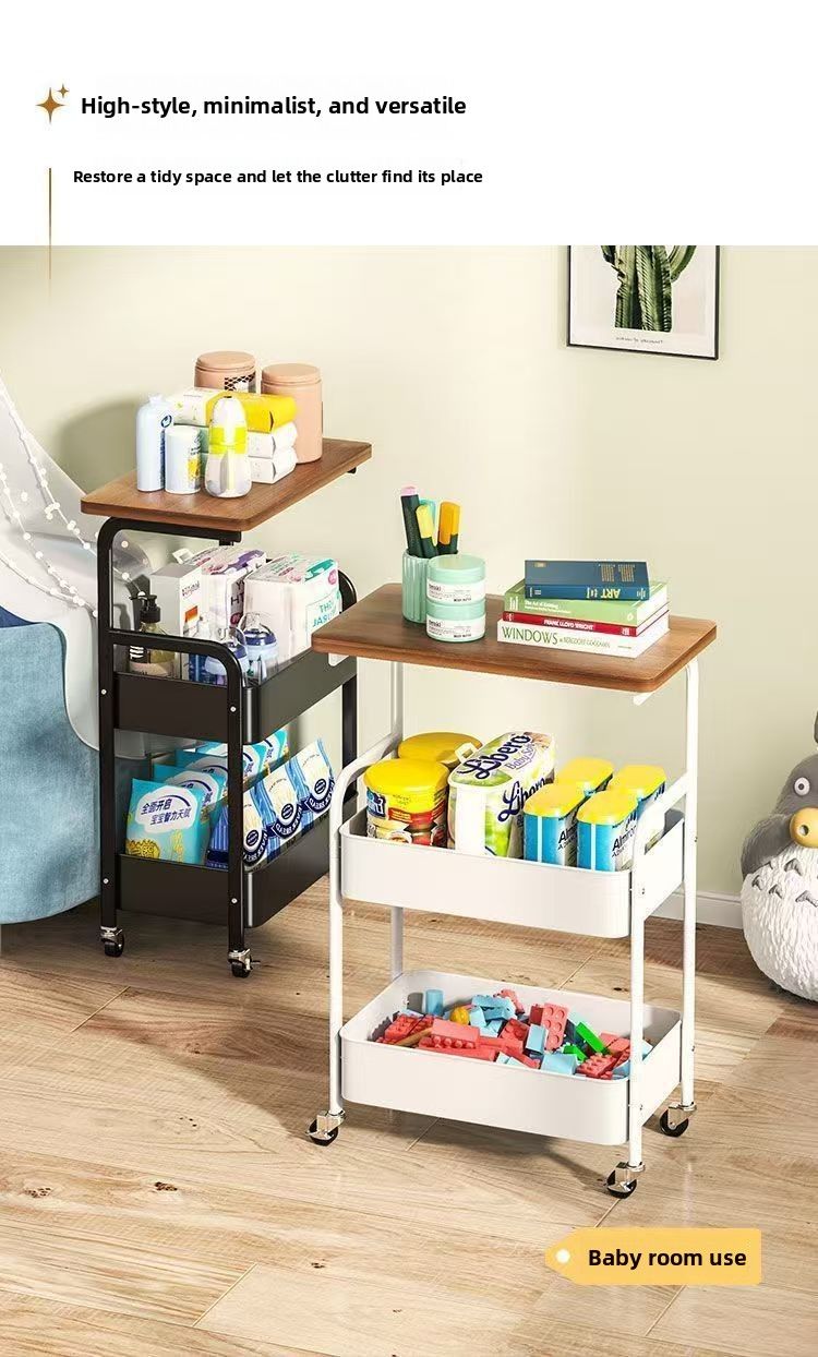 Mensola semplice color crema per camera da letto, soggiorno, bagno, riempitivo, da pavimento, mobile per riporre snack._voghion.com