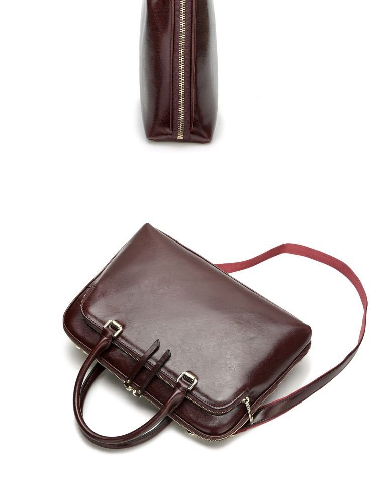 Neue Damenhandtasche aus Rindsleder mit oberer Schicht, geeignet für 13- und 14-Zoll-Laptoptaschen, schräge Aktentasche mit einer Schulter_voghion.com