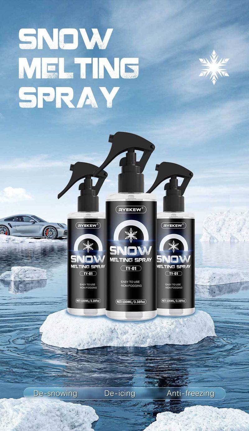 Ryekew Car Windshield Quick Snow And Melting Defrosting Agent Freezer Refrigerator Ice Removal_voghion.com