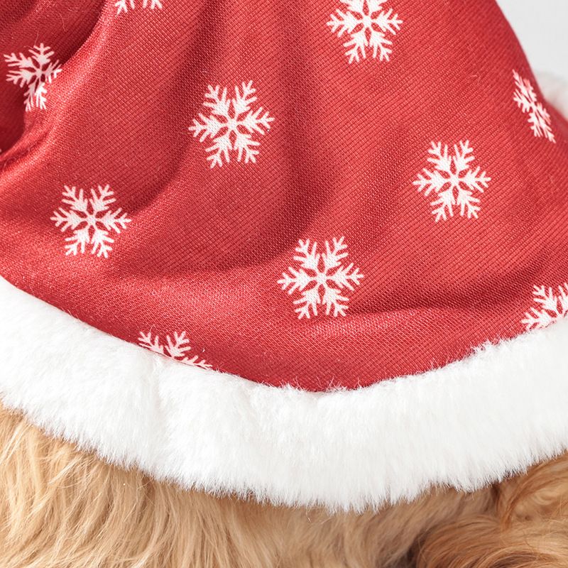 Weihnachts-Winter-Fleecejacke aus Baumwolle mit Kapuze für zwei Beine, dick gefüttert, klassisch, vom Hersteller für Hundebekleidung_voghion.com