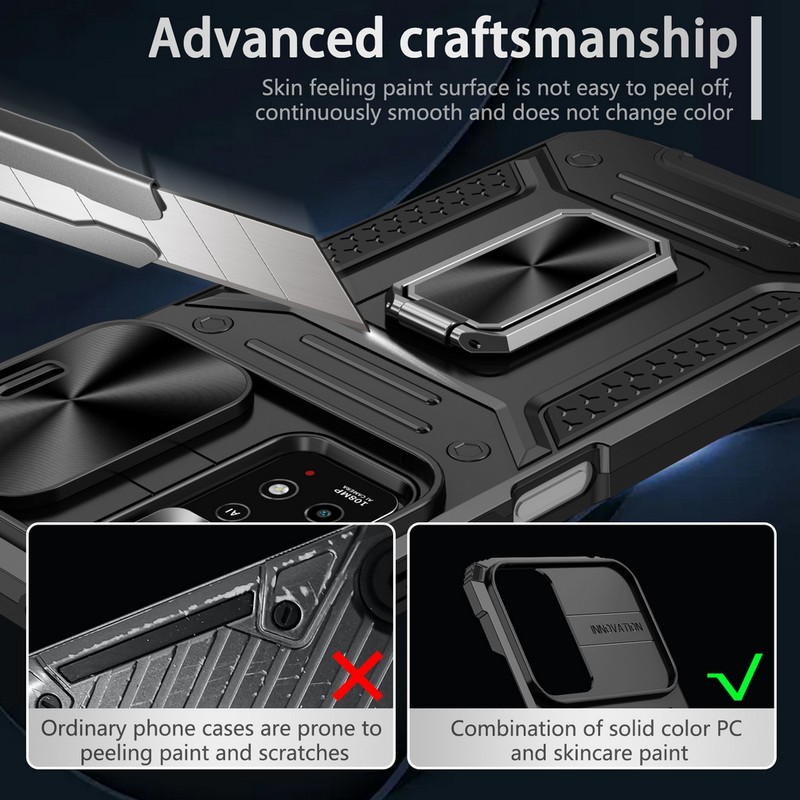 Removable Push-Pull Camera Protective Case For Xiaomi Redmi Note 12 Pro 11 Pro 11 11S POCO X5 Pro Metal Ring Buckle_voghion.com