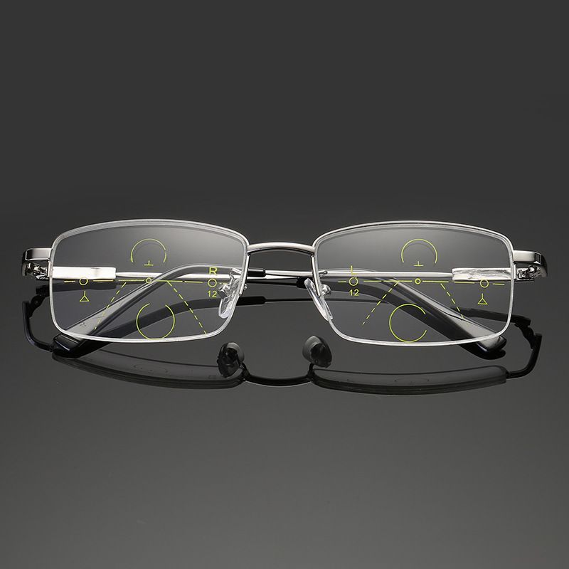Memory Titanium Anti-Blue Light Presbyopia Glasses Men's Automatic Zoom Progressive Multifocal Far and Near Dual-purpose Presbyopia Glasses_voghion.com