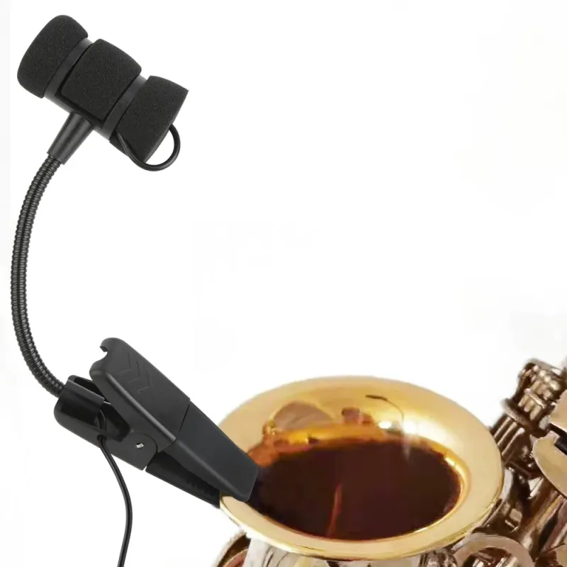 Kondansatör Kablolu Saksafon Mikrofonu Pro Klipsli Sahne Trompet Saksafon Kaz Boynu Müzik Aleti Mikrofonu Sennheiser AKG İçin_voghion.com