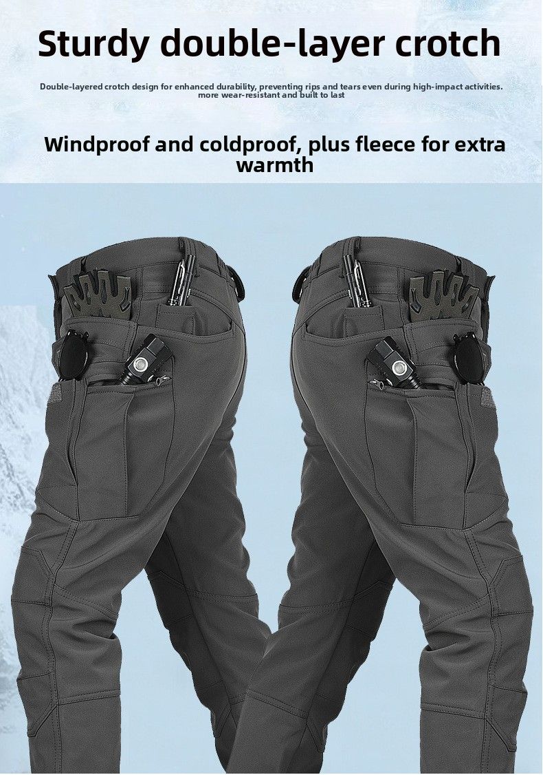 Chaqueta de invierno para hombre Shark Skin Soft Shell con forro polar, cálida, impermeable, cortavientos, para montañismo, esquí y ciclismo._voghion.com