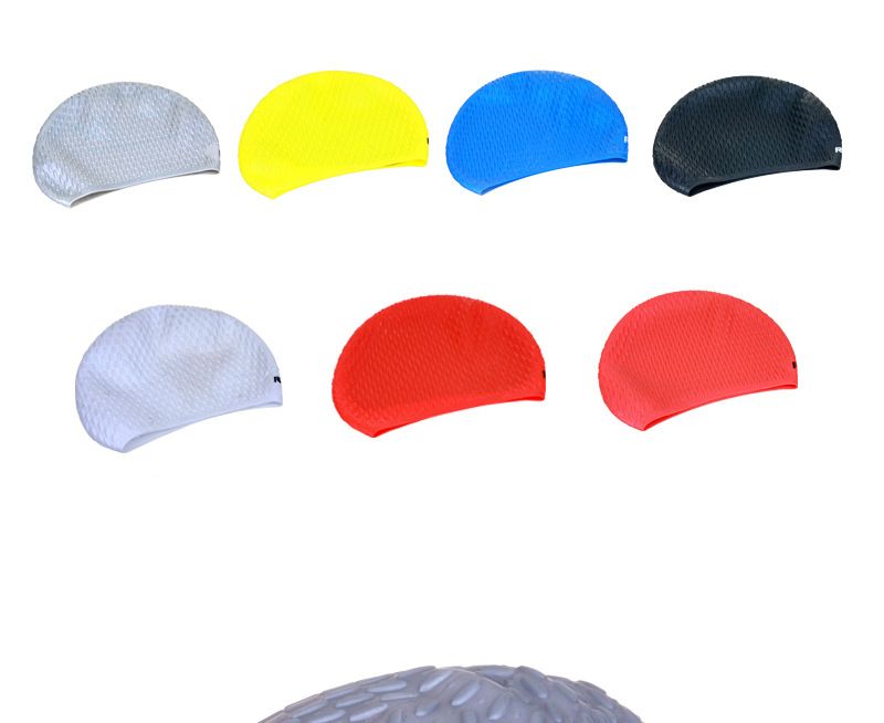Large Particle Ear Protection Silicone Swimming Cap Adult Long Hair Solid Color Waterproof Comfortable Stretchable Water Drop Swimming Cap_voghion.com