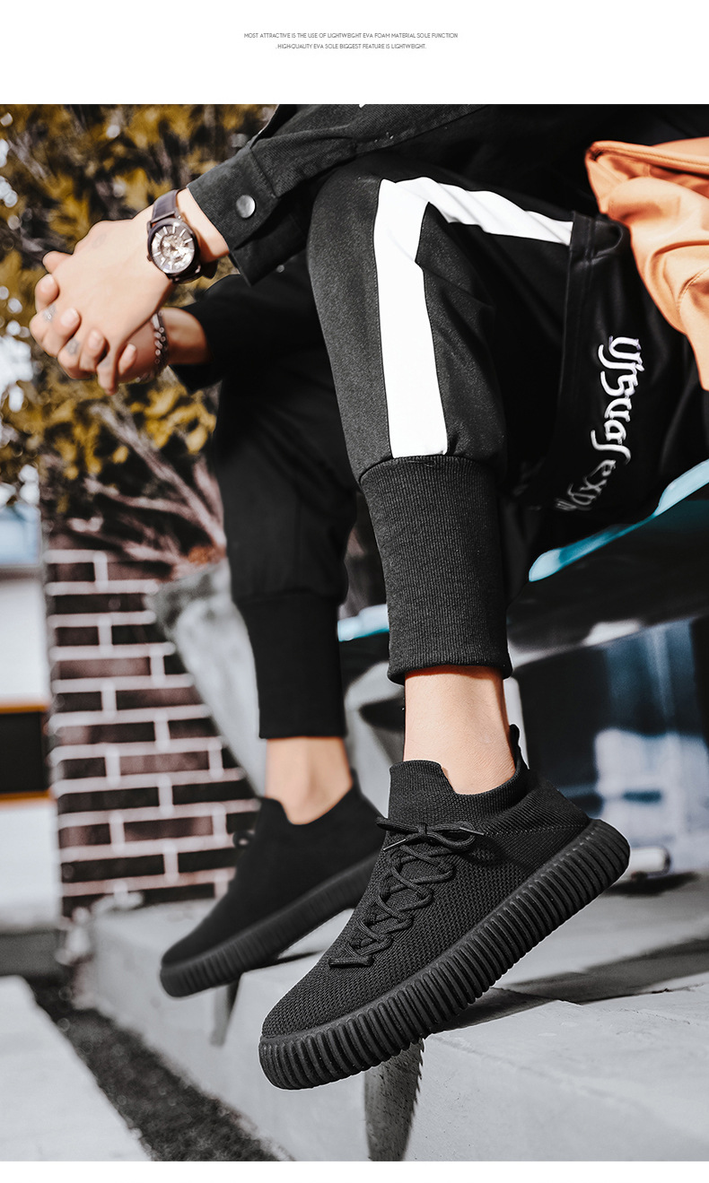 Instapper Heren S Schoenen Kokosnoot Sneakers Vliegende Geweven Mesh Casual Sneakers Heren S Sok Mond Gebreide Doek Schoenen Lichte Mesh Schoenen_voghion.com